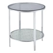 Frostine Round Chrome and Tempered Glass End Table