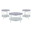 Frostine 3-Piece Chrome and Tempered Glass Occasional Set