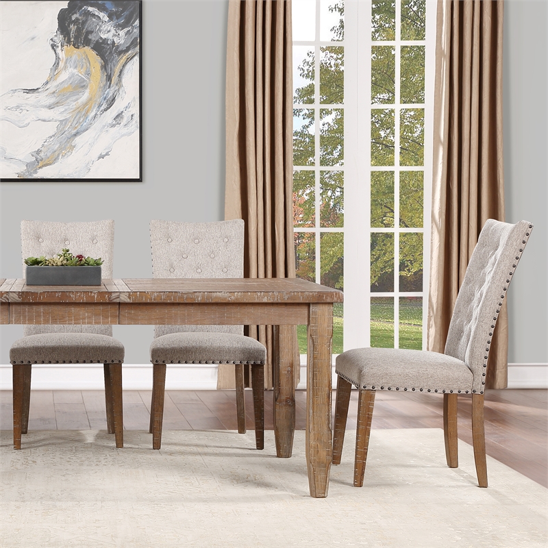 Riverdale Light Brown Distressed Wood Extendable Dining Table