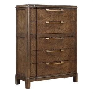 Steve Silver Milan Walnut Brown Wood 5-drawer Chest