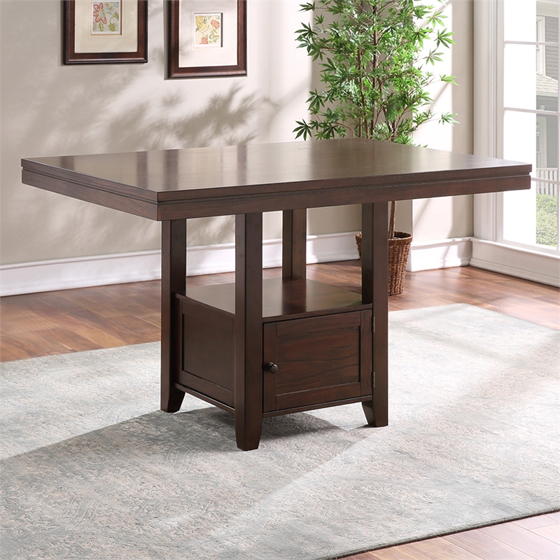 Yorktown 5-Piece Espresso Wood Counter Height Storage Dining Set