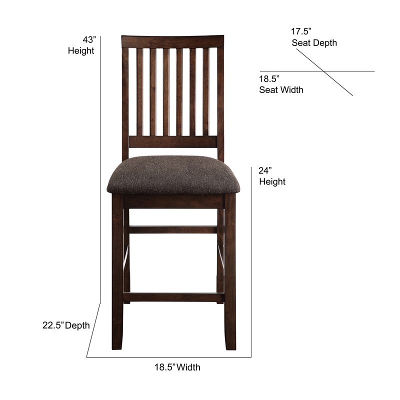 Yorktown 5-Piece Espresso Wood Counter Height Storage Dining Set