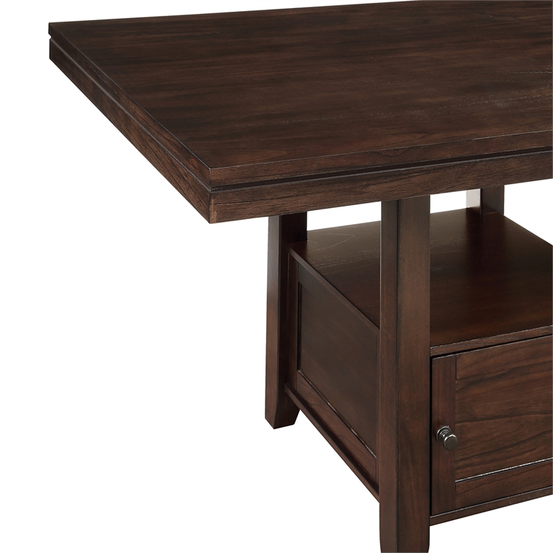 Yorktown 5-Piece Espresso Wood Counter Height Storage Dining Set