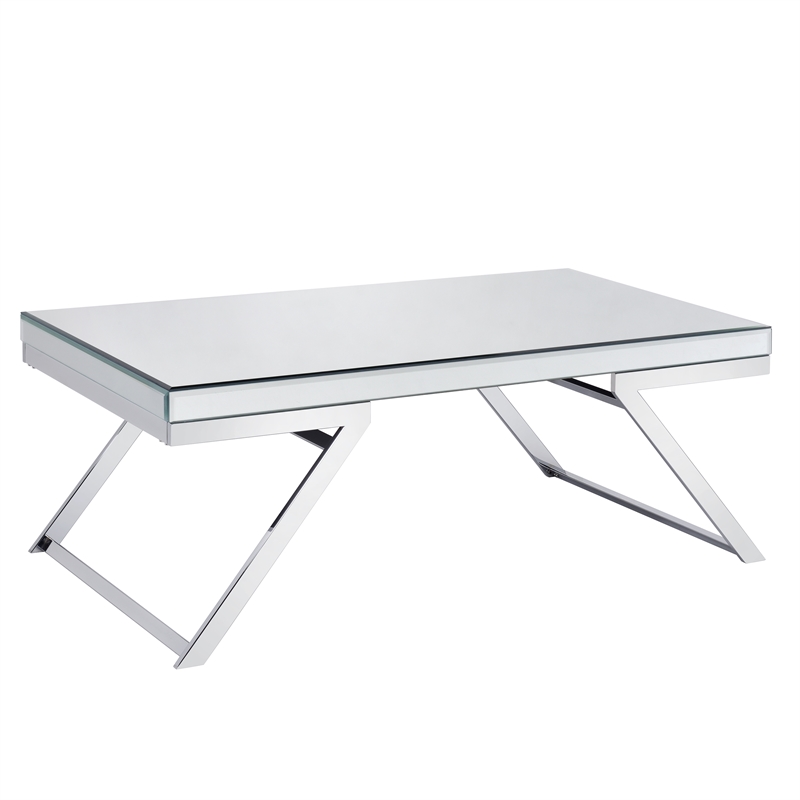 Alfresco Mirrored Glass and Chrome Metal 3-Piece Occasional Set