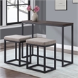 Yukon Walnut and Black Metal Counter Bar Set