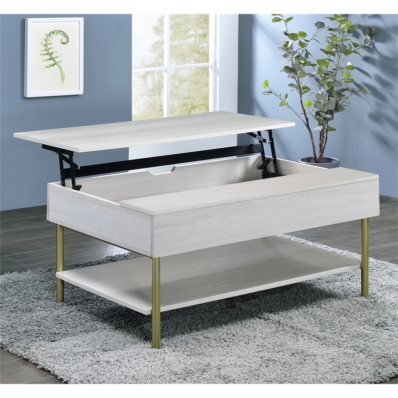 Whitman White Wood and Brass 3-piece Occasional Set