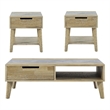 Calgary Natural Finish Gray Stone Inlay Occasional 3-piece Set