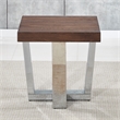Laredo Chestnut Wood and Chrome Base Square End Table