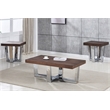 Laredo Chestnut Wood and Chrome 3-piece Occasional Set