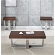 Laredo Chestnut Wood and Chrome 3-piece Occasional Set