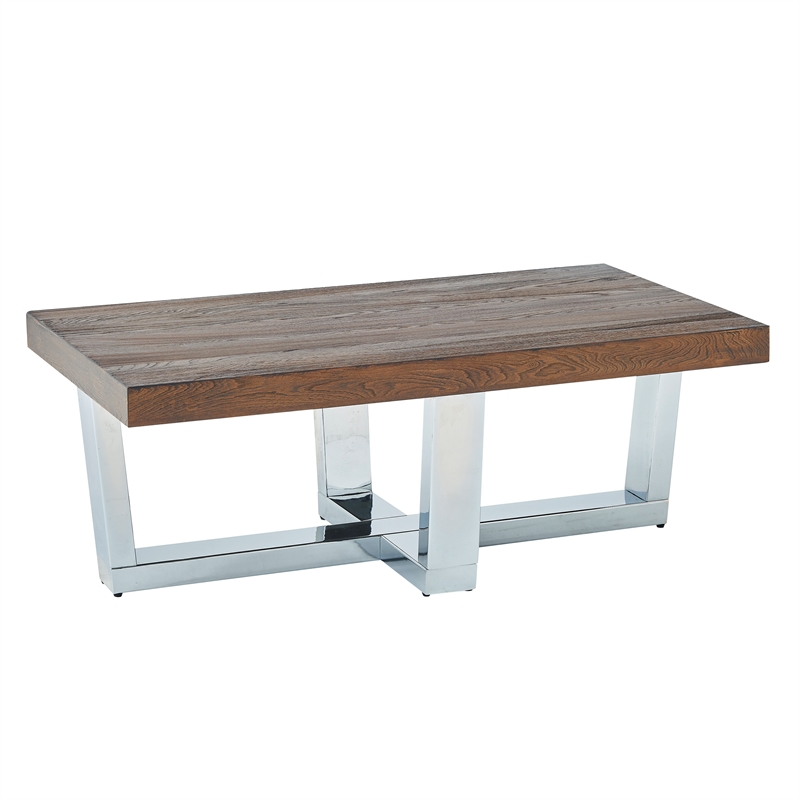 Laredo Chestnut Wood and Chrome 3-piece Occasional Set