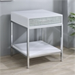 Steve Silver Mirage White Wood and Chrome 20