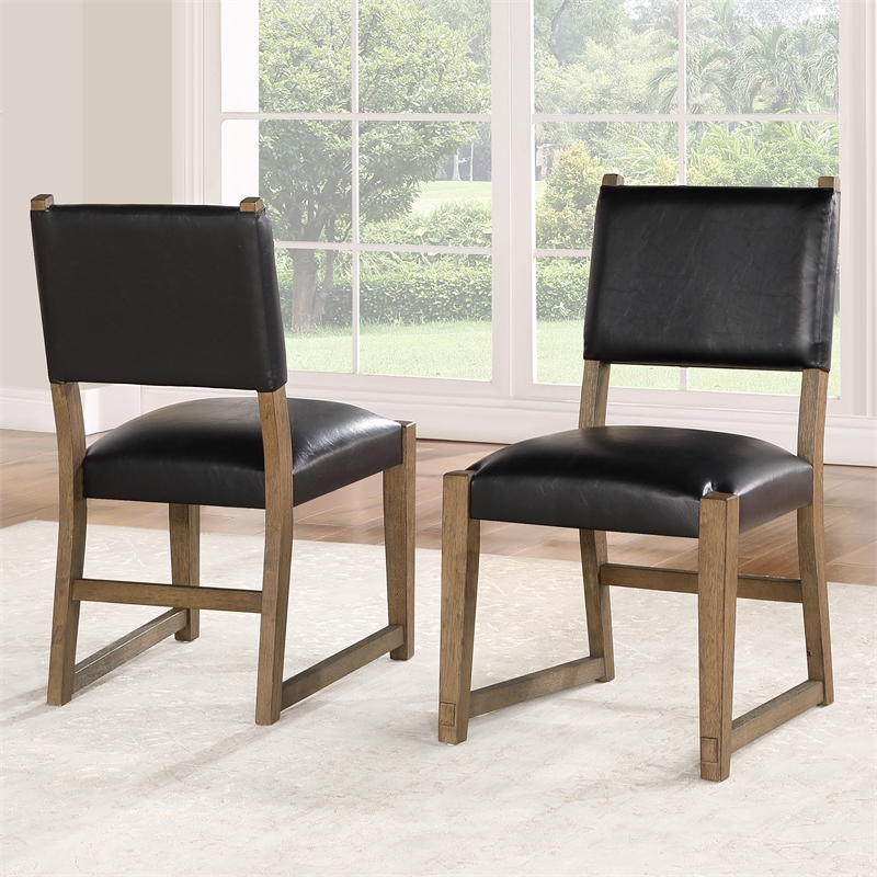 Steve Silver Atmore Dark Driftwood Wood Side Chair