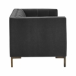 Isaac Stitch Gray Velvet Button Tufted Loveseat