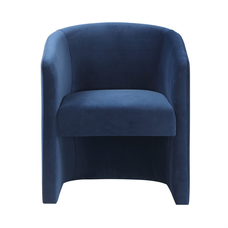 Iris Upholstered Dining or Accent Chair Indigo Blue Velvet