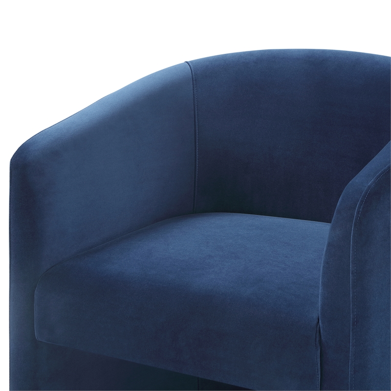 Iris Upholstered Dining or Accent Chair Indigo Blue Velvet