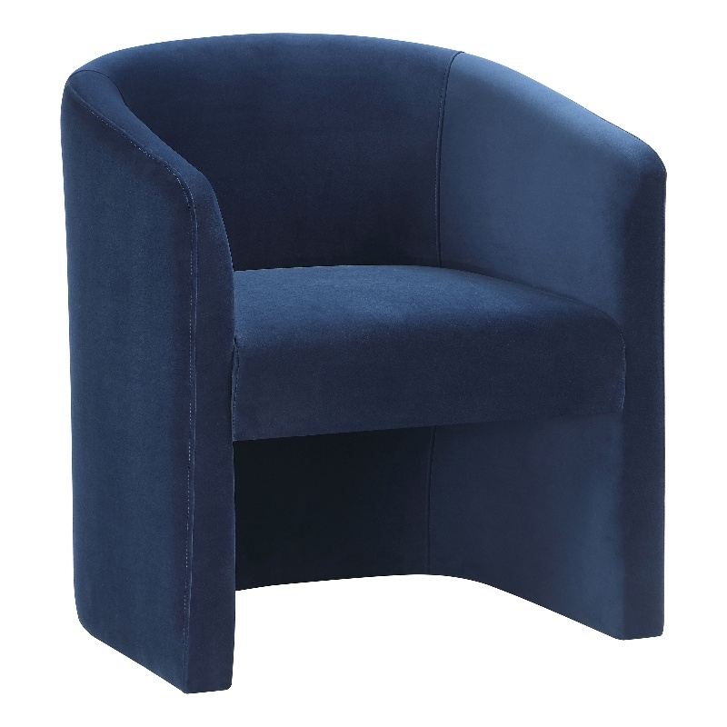 Iris Upholstered Dining or Accent Chair Indigo Blue Velvet