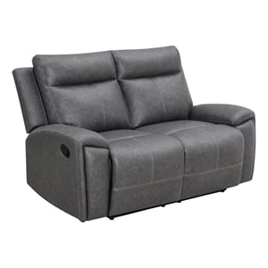 Steve Silver Gaston Polyester Upholstered Manual Loveseat in Gray