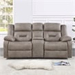 Steve Silver Abilene Polyester Upholstered Manual Console Loveseat in Brown