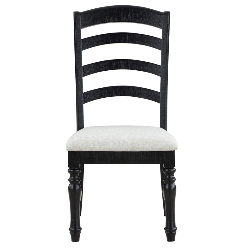 Steve Silver Odessa Polyester Upholstered Side Chair Black in Black (Set of 2)