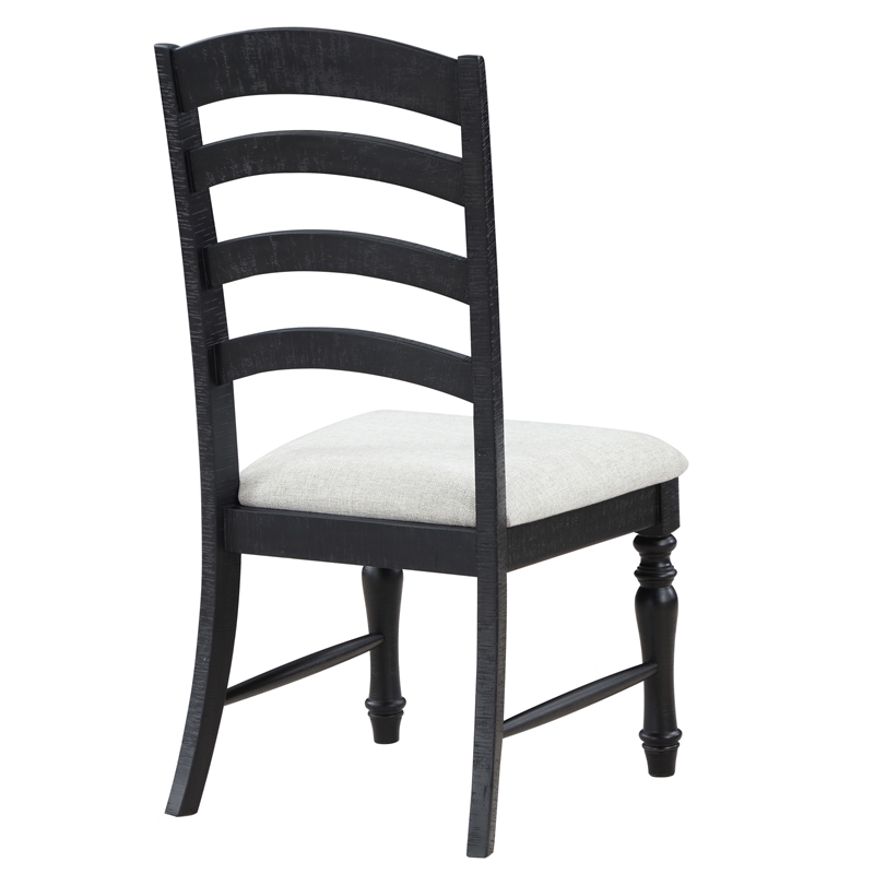 Steve Silver Odessa Polyester Upholstered Side Chair Black in Black (Set of 2)