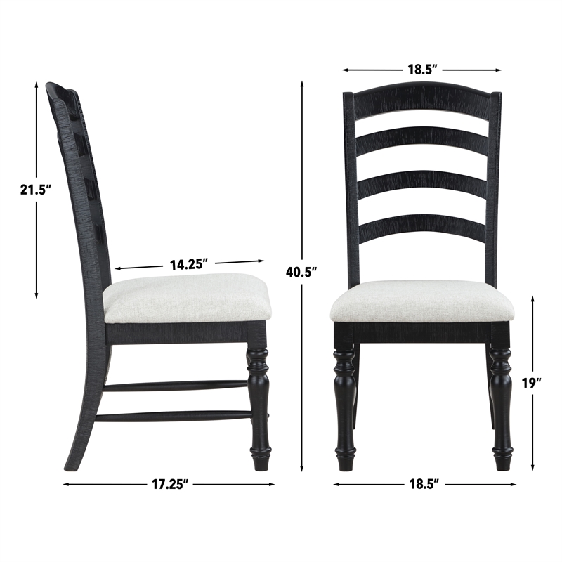 Steve Silver Odessa Polyester Upholstered Side Chair Black in Black (Set of 2)
