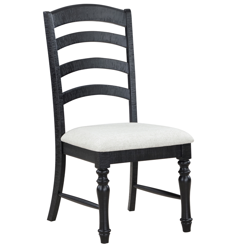 Steve Silver Odessa Polyester Upholstered Side Chair Black in Black (Set of 2)
