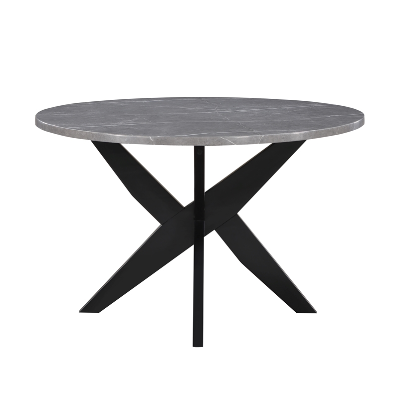 Steve Silver Amy Faux Marble Dining Table Gray