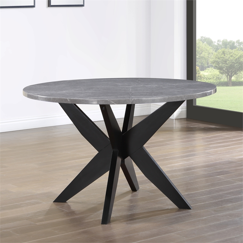 Steve Silver Amy Faux Marble Dining Table Gray
