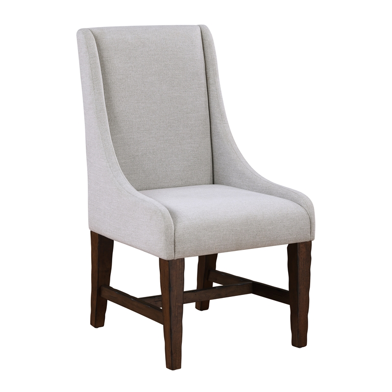Steve Silver Auburn Polyester Upholstered Arm Chair in White (Set of 2)