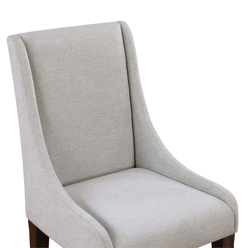 Steve Silver Auburn Polyester Upholstered Arm Chair in White (Set of 2)