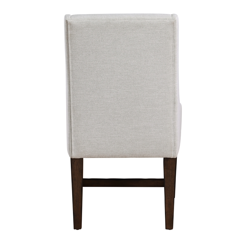 Steve Silver Auburn Polyester Upholstered Arm Chair in White (Set of 2)