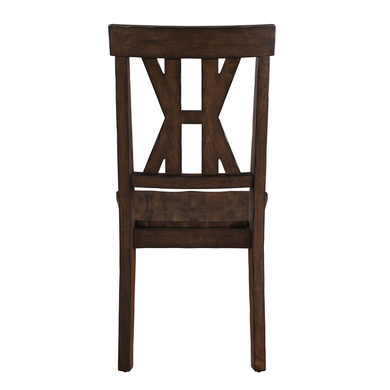 Steve Silver Auburn Rubberwood/Iron Side Chair in Dark Brown (Set of 2)