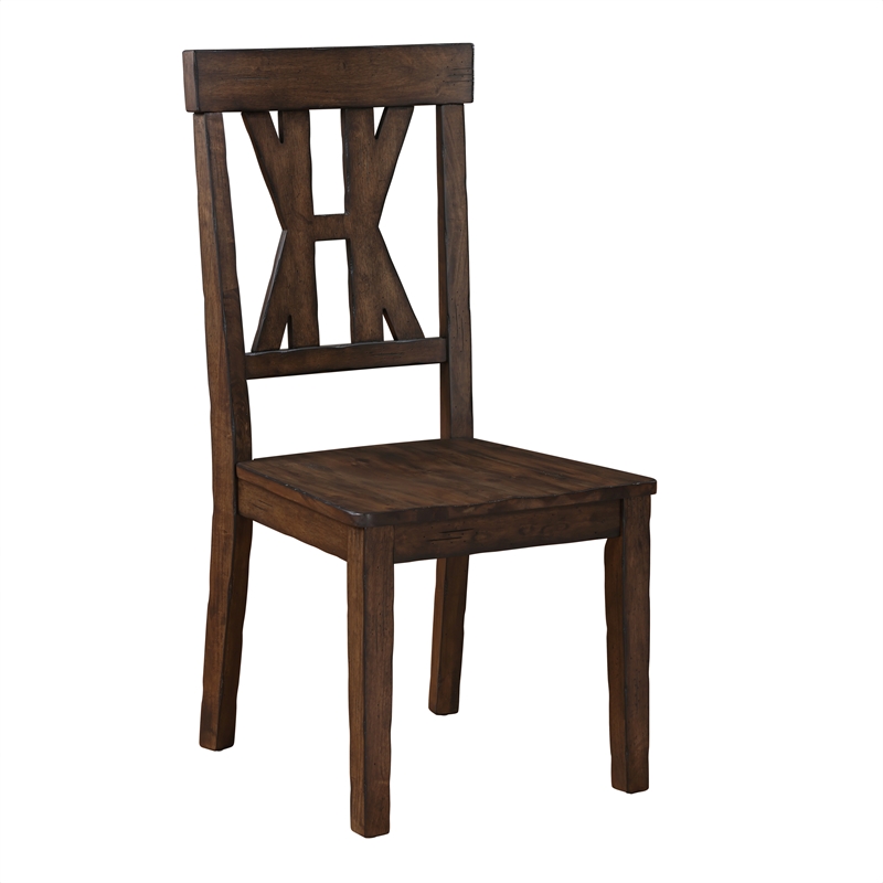 Steve Silver Auburn Rubberwood/Iron Side Chair in Dark Brown (Set of 2)
