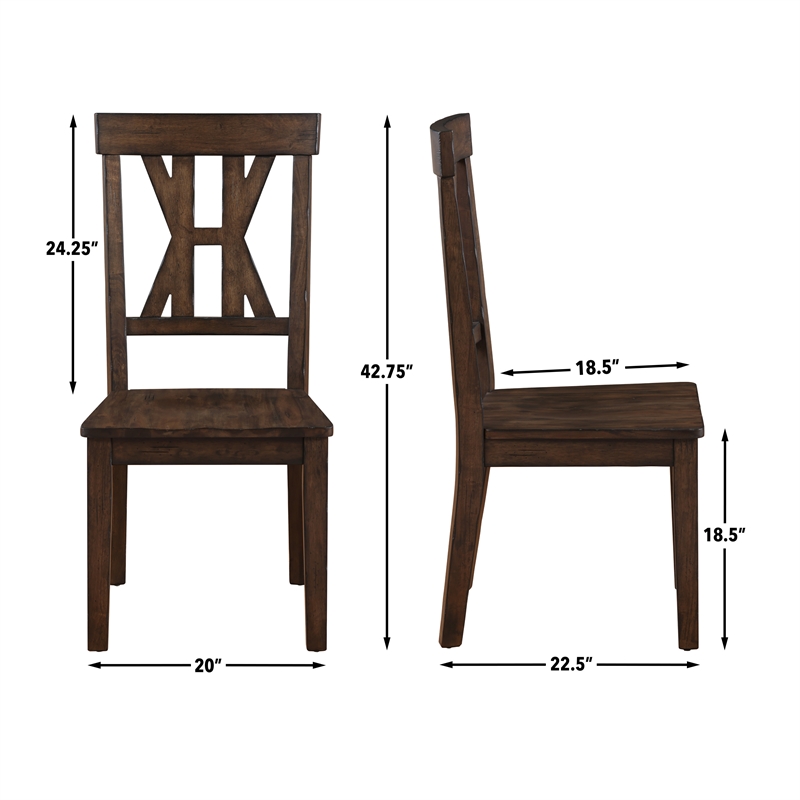Steve Silver Auburn Rubberwood/Iron Side Chair in Dark Brown (Set of 2)
