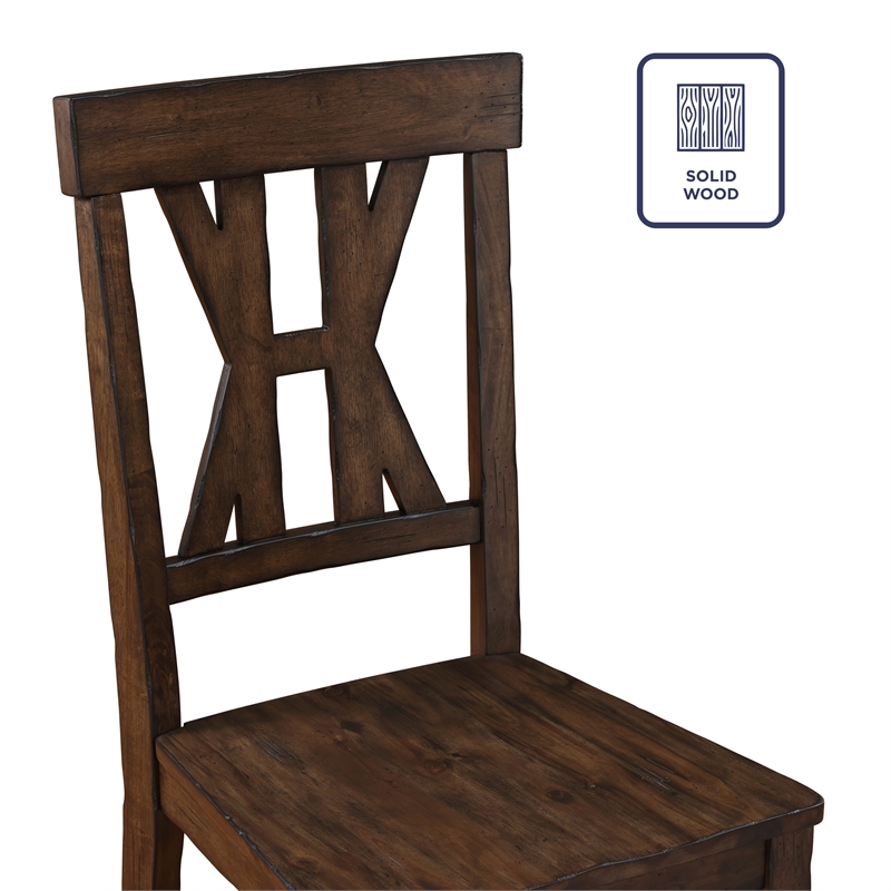 Steve Silver Auburn Rubberwood/Iron Side Chair in Dark Brown (Set of 2)