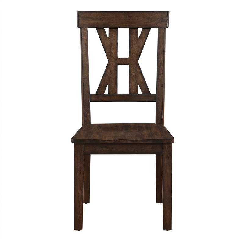 Steve Silver Auburn Rubberwood/Iron Side Chair in Dark Brown (Set of 2)