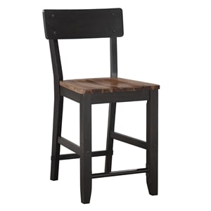 Steve Silver Bermuda Rubberwood/Iron Counter Chair in Black (Set of 2)