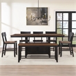 Steve Silver Bermuda Rubberwood and Iron Counter Bench in Black