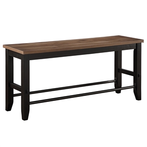 Steve Silver Bermuda Rubberwood and Iron Counter Bench in Black