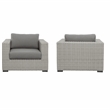 Steve Silver Blakley Aluminum Lounge Chair with .5 Round Wicker Gray (Set of 2)