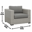 Steve Silver Blakley Aluminum Lounge Chair with .5 Round Wicker Gray (Set of 2)