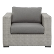 Steve Silver Blakley Aluminum Lounge Chair with .5 Round Wicker Gray (Set of 2)