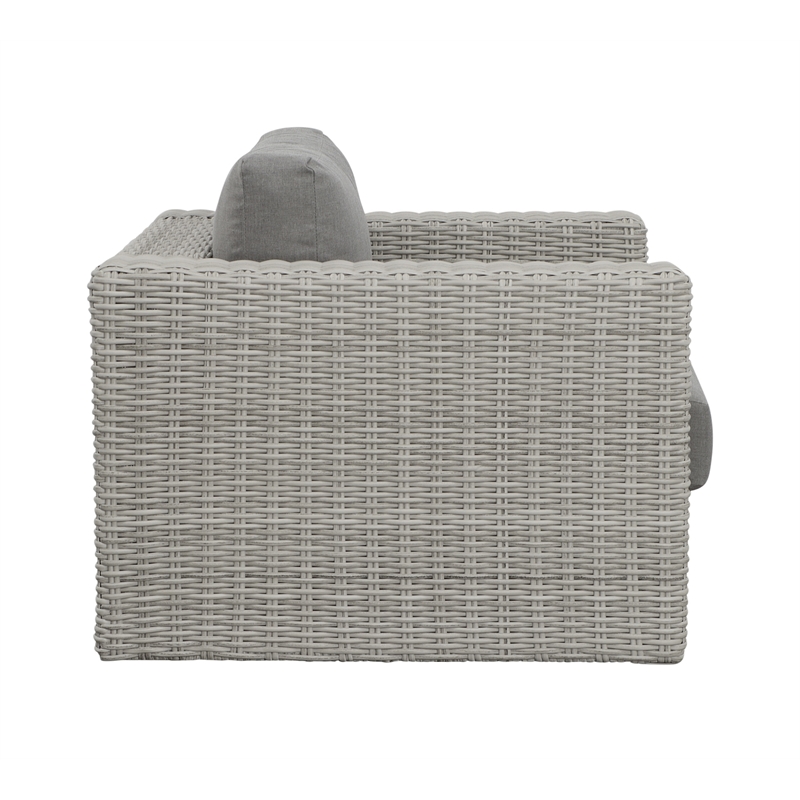 Steve Silver Blakley Aluminum Swivel Chair with .5 Round Wicker Gray (Set of 2)