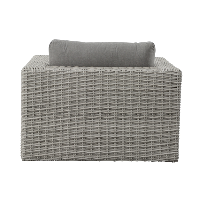 Steve Silver Blakley Aluminum Swivel Chair with .5 Round Wicker Gray (Set of 2)