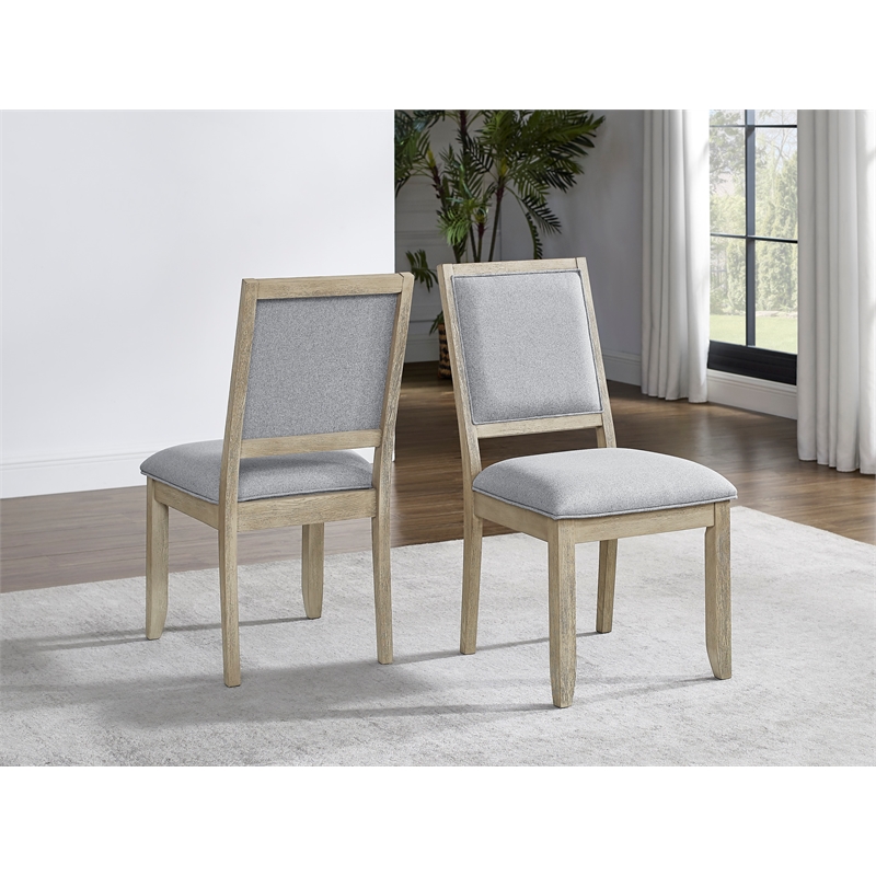 Steve Silver Carena Polyester Upholstered Side Chair in Brown (Set of 2)