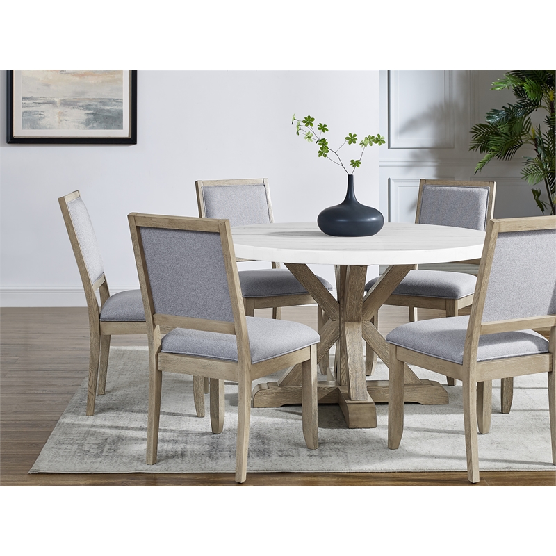 Steve Silver Carena Polyester Upholstered Side Chair in Brown (Set of 2)