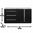 Steve Silver Camila Marble Top Buffet/Server in Gray/Black