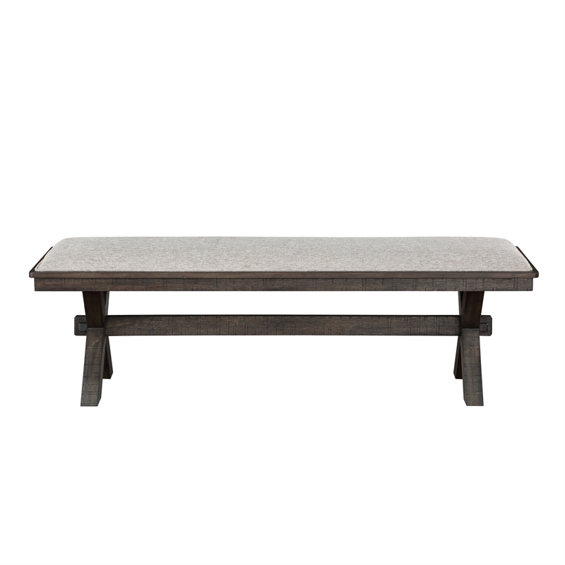 Steve Silver Riverdale Engineered Wood and Polyester Upholstered Bench in Black
