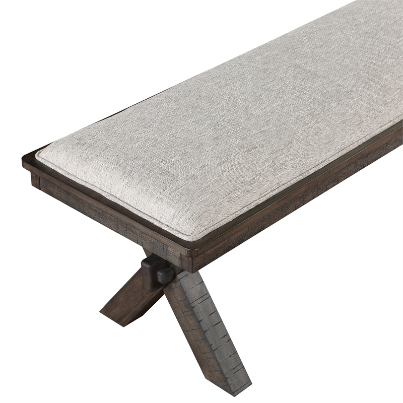 Steve Silver Riverdale Engineered Wood and Polyester Upholstered Bench in Black